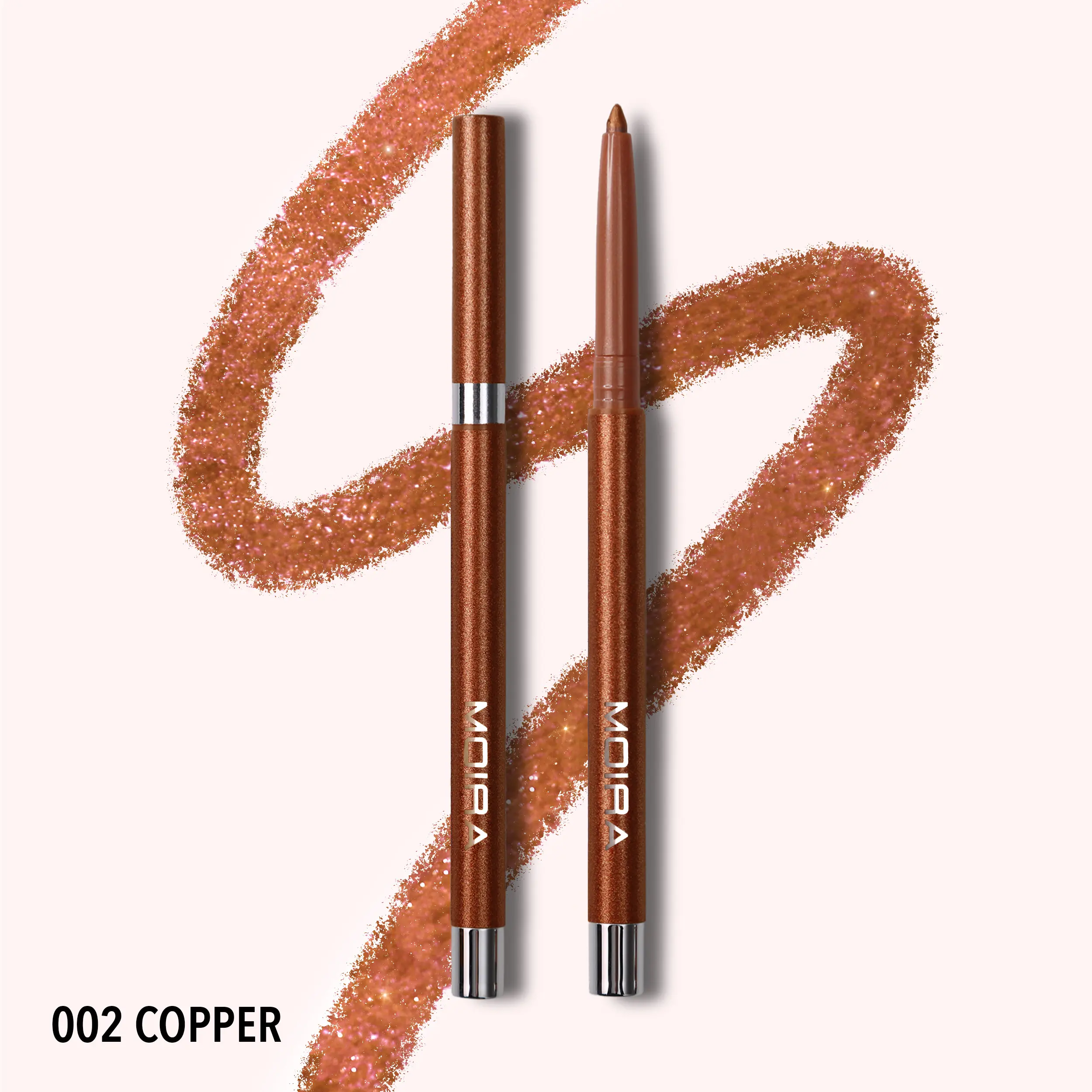 MOIRA | Statement Shimmer Liner (002, Copper) | Waterproof Shimmer Eyeliner, Highly Pigmented & Long-Lasting | Smooth Glide Retractable Formula, Multi-Use Liner & Shadow