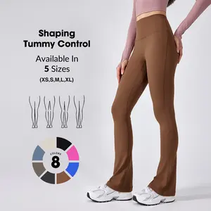 Yvette UltraSculpt Bootcut Leggings for Women - High Waisted Tummy Control, Butt Lifting, Squat-Proof Gym & Everyday Wear