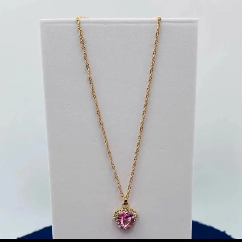 Crystal Heart Necklace for Queens Gold Plated Birthstone Pendant with Heart-Shaped Crystal Symbolizing Love Strength and Individuality