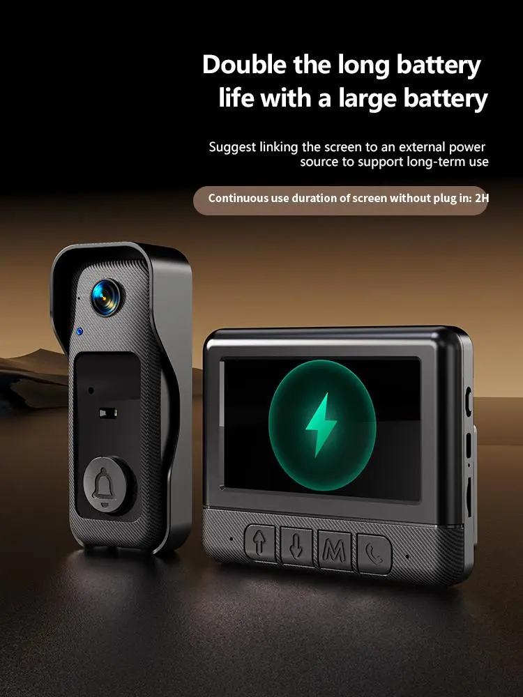 Qawtor Wireless Video Doorbell Camera with Screen, No WiFi or App Needed, Night Vision, Two-Way Audio,  Battery Powered, Easy Installation, No Subscription, tiktokshopbacktoschool