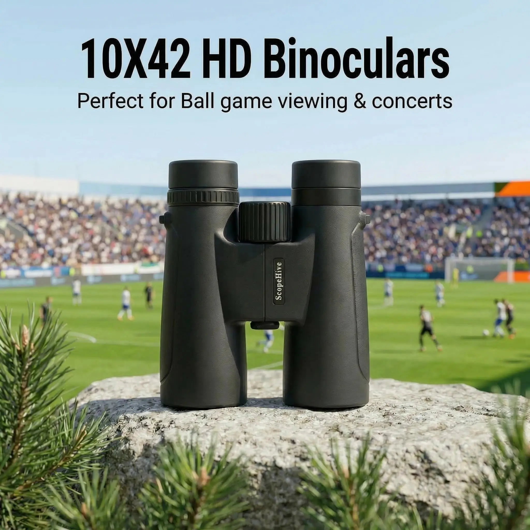 Lightweight 10x42 Travel Binoculars for Adults, Multi-Coated Lenses and Aluminum Body for HD Vision at Concerts & Ball Games, Outdoor Binoculars, Camping Accessories, High Clarity Binoculars