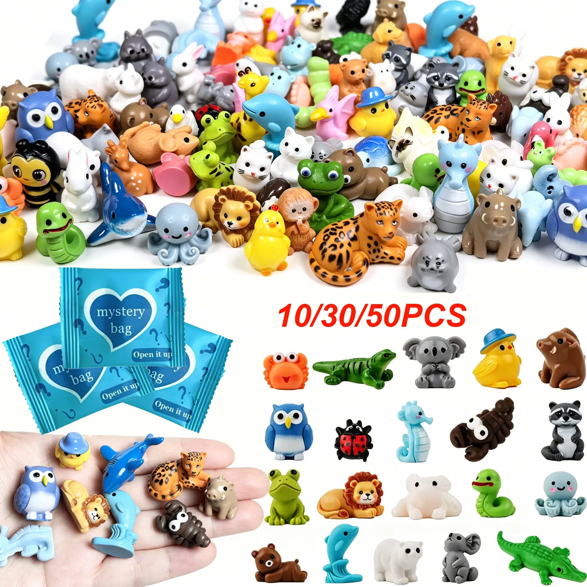 Mini Animal Model Surprise Bag, Blind Bags, Figurine Set, Cute Figures, Cute Figurines, Fun Opening Experience, Flower Pot, Fairy Garden, Miniature Landscape, Aquarium Decor, Classroom Reward, Party Gift, Holiday Present