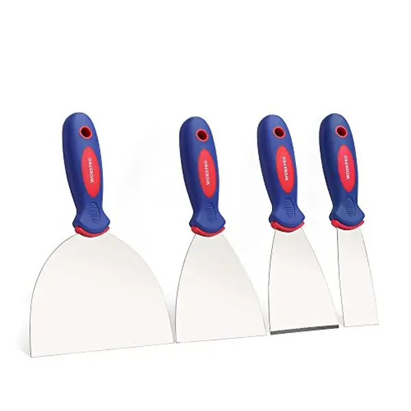 #fathersdaygift WORKPRO 4-Piece Putty Knife Set, Stainless Steel Made - Perfect for Drywall Spackle, Taping, Scraping Paint, 1.5", 3", 4", 6"