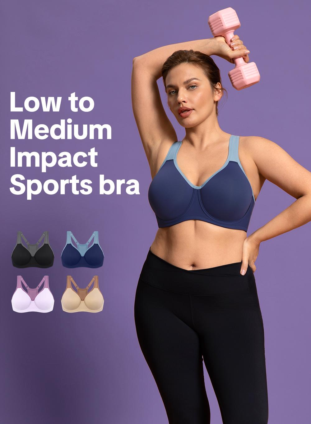 HSIA ComfyArc Hybrid Active Vibe Soft Support Non-padded Unlined Full Coverage Wide Strap Outside Underwire Sports Bra
