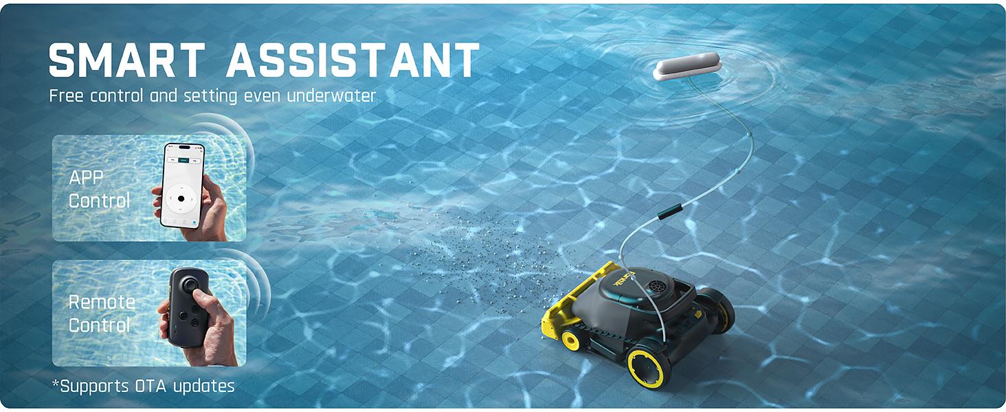 Fanttik Aero X Horizontal Waterline Cleaning, 4X Efficiency, 6H Working Time Cordless Robotic Pool Vacuum Cleaner, Clean Waterline, Wall, Floor, up to 5382 sq.ft, APP & Remote Control Fanttik Aero X Horizontal Waterline Cleaning, 4X Efficiency, 6H Working Time Cordless Robotic Pool Vacuum Cleaner, Clean Waterline, Wall, Floor, up to 5382 sq.ft, APP & Remote Control