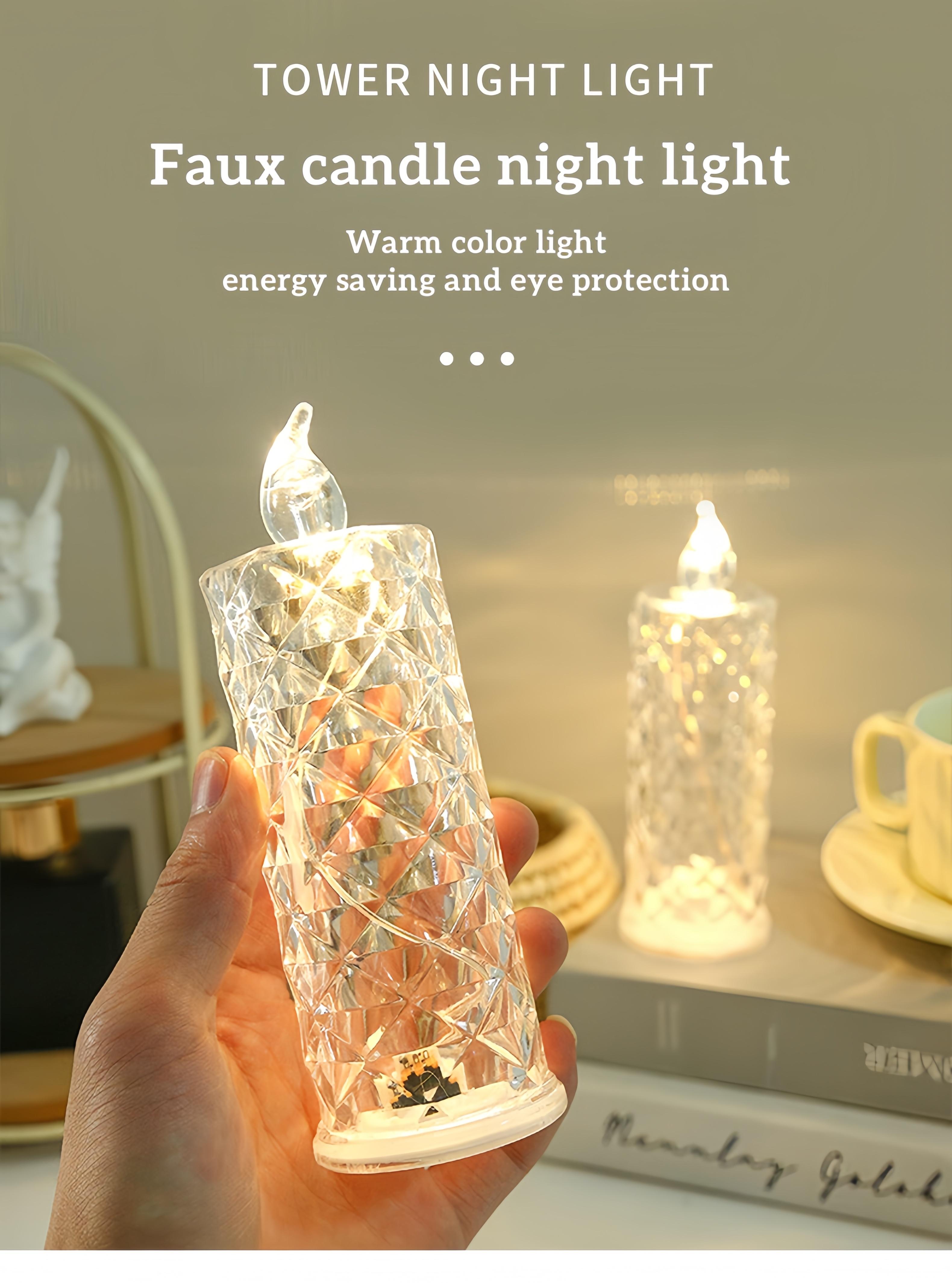 Set of 4 LED Crystal Candle Lights