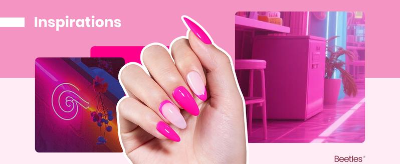 Beetles Hot Pink Gel Nail Polish –UV LED Soak Off Gel Polish Bright Pink Color with Matching Bottle Long Lasting Glossy Gel Polish for DIY Manicures at Home or Salon