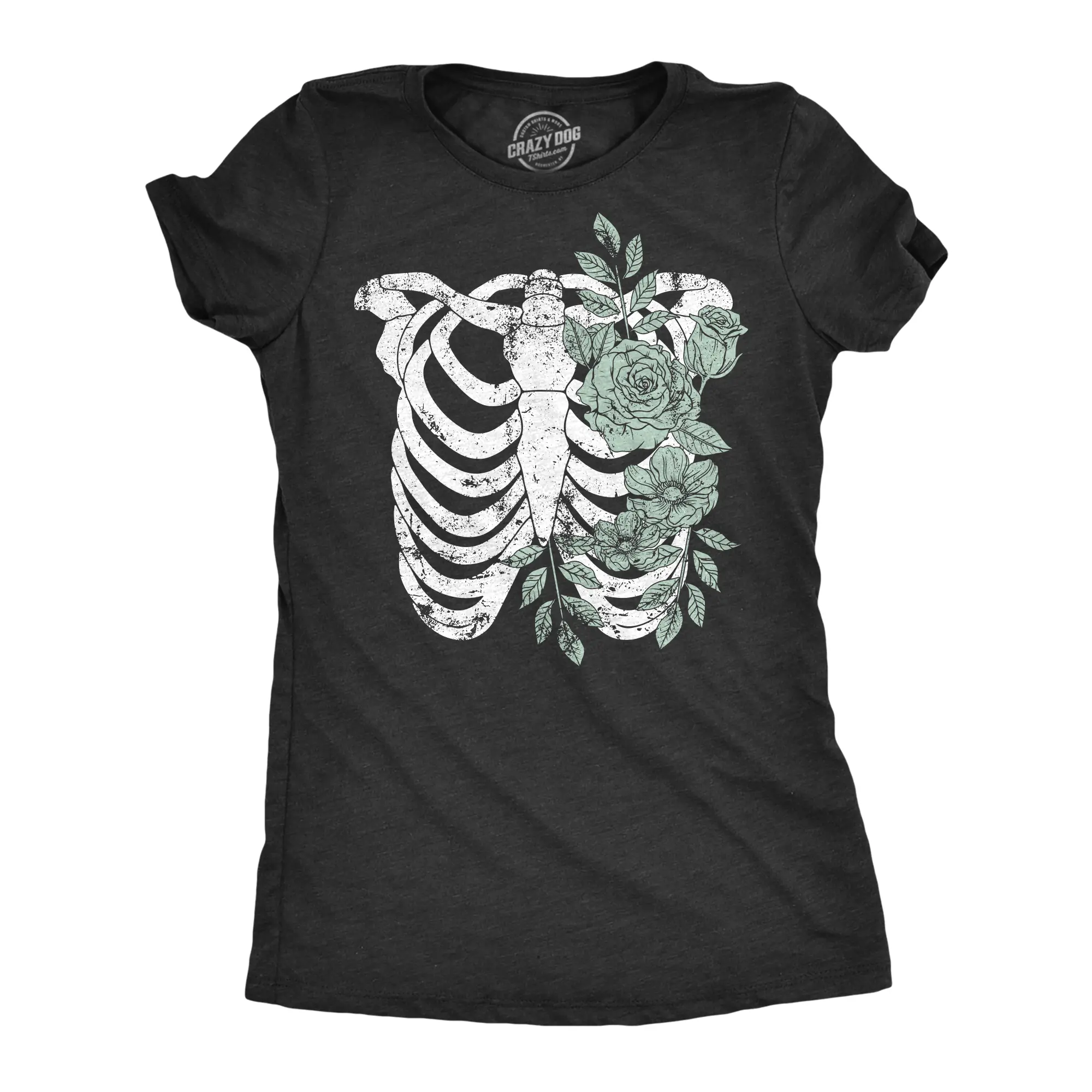 Black - Floral Ribcage