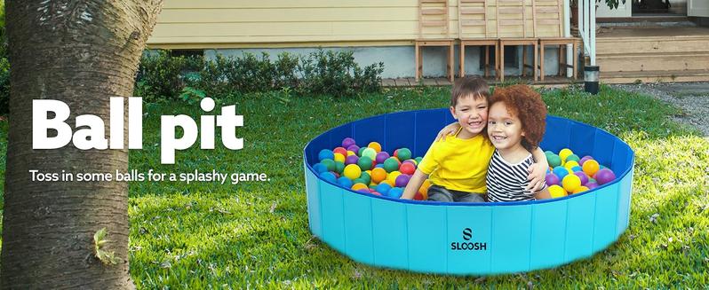 SLOOSH Foldable Dog Kiddie Pool - Portable Hard Plastic Doggie Swimming Pool, Anti-Slip Collapsible Pets Bath Tub Suitable for Kids Indoor Outdoor Backyard Use TikTokShopSummerTurnup