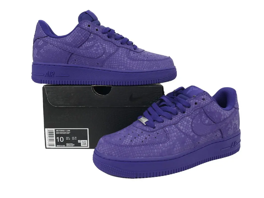 Purple Printed Leather Low Top Sneakers, Monochrome Skate Shoes, Trendy Streetwear Breathable Casual Athletic Footwear for Men Women