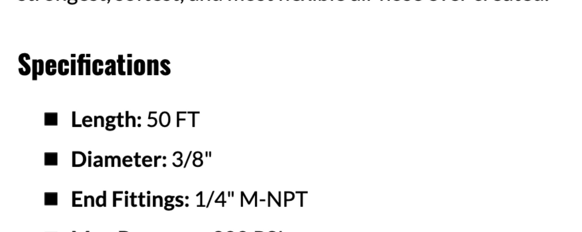 FlexPro™ Hybrid Air Hose (3/8" x 50 ft) | Dual 1/4" M-NPT Fittings (Storm Gray)