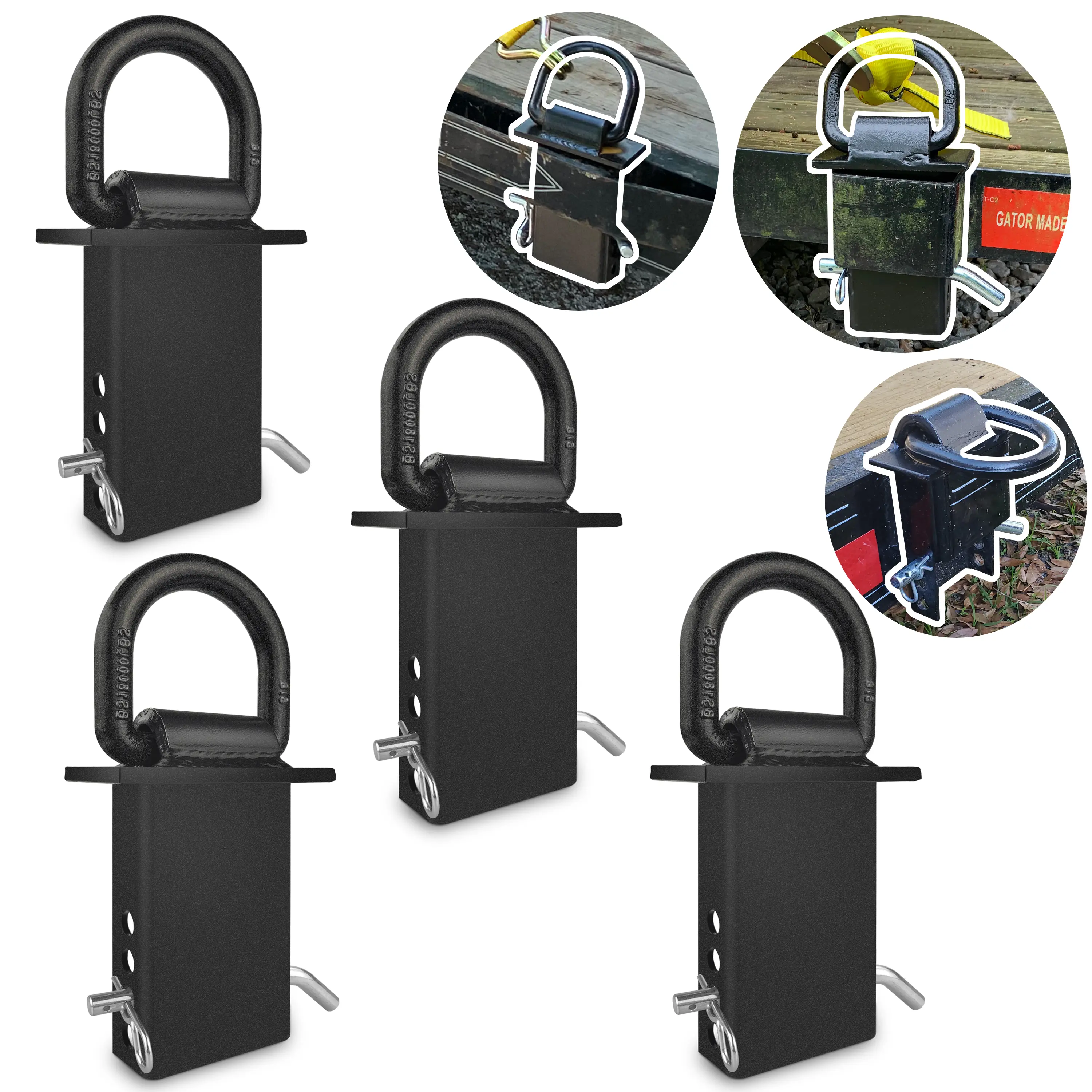 EACELIY 4Pcs 18000lbs Heavy Duty Removable D Ring Stake Pocket tie Down for Utility Trailers and Flatbeds Equipped with Stake Pockets Stake Pocket D-Rings #TikTokShopBacktoSchool