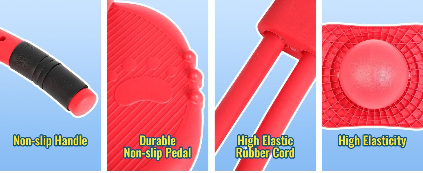 Kids' Handle-Pump Pogo Trick Ball Pogo Stick for Boys Girls Up to 180 lbs Durable Plastic Deck Indoor Outdoor Toy Jumper Trampoline with Easy Carry Handle Safe Quality Design