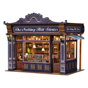 ETKVR ZP01 DIY Miniature House Kit, Dollhouse Fantastic Book Store for Adults to Build, Birthday/Christmas Day Gift for Family and Friends, Prefab Tiny Home with LED Lights,The Notting Hill Stories