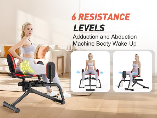 HXD-ERGO Hip Adduction Abduction Machine for Home Gym Workout Equipment -Inner and Outer Glute Adjustable Resistance Trainersuitable for Men and Women