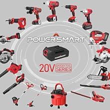 POWERSMART Cordless Reciprocating Saw with 20V 2.0Ah Battery and Charger for Wood, Metal PVC Cutting, Compact Design, High Performance, Tool-Free Adjustment, Quick Blade Change PS76415A