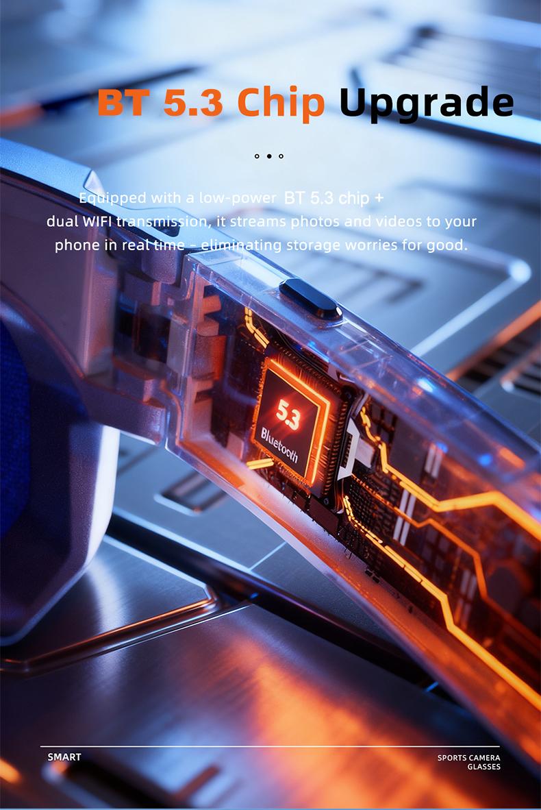 Smart Sports Glasses with 8MP Camera, 2K Photo/1200P Video Recording Wearable Glasses, IP54 Waterproof Multifunctional Wireless Audio Bluetooth Glasses with Headphone, Outdoor Sports Polarized Sunglasses with AI Voice Assistant, UV Protection Eyeglass Smart Sports Glasses with 8MP Camera, 2K Photo/1200P Video Recording Wearable Glasses, IP54 Waterproof Multifunctional Wireless Audio Bluetooth Glasses with Headphone, Outdoor Sports Polarized Sunglasses with AI Voice Assistant, UV Protection Eyeglass