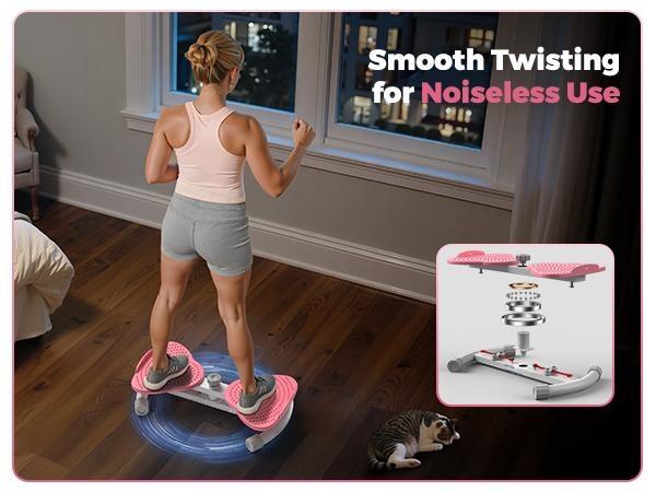 Waist Twist Machine Exercise & Ab Workout Equipment, Silent Non-Slip Core Trainer Board for Home Gym, Fitness Equipment for Men&Women
