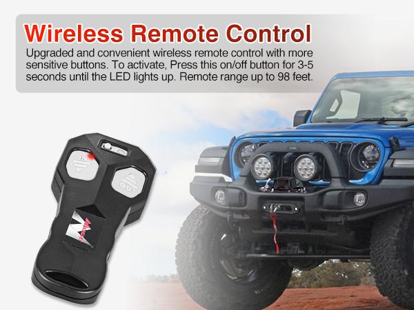 Nilight 12V Electric Winch 13000lbs ATV Trailer Winches with Synthetic Rope Fairlead Wired Handle & Infrared Remote Waterproof Winch for Truck Offroad