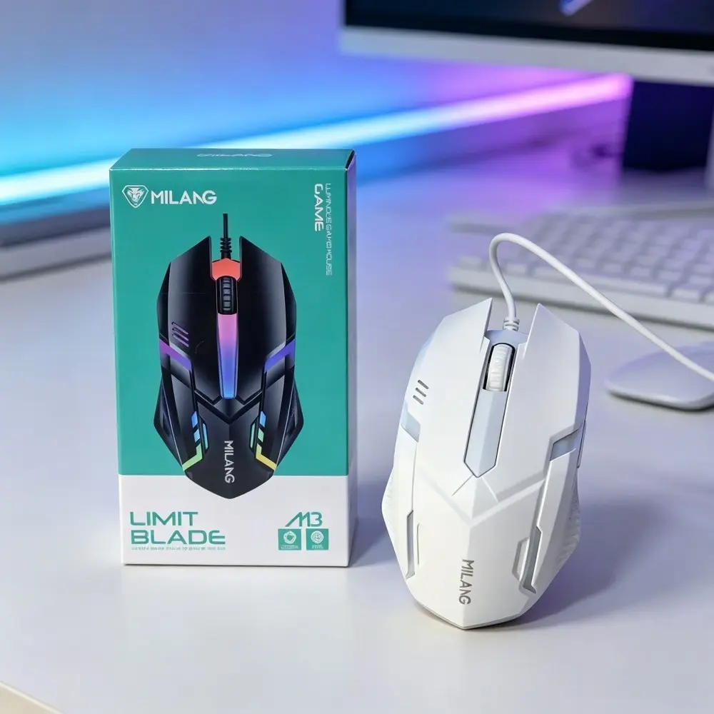 1pc Unisex Ergonomic Wired Gaming Mouse - Curved Palm-Friendly Grip, Silent USB Dual-Use, Plug-and-Play, Rainbow Backlit, Compatible with Laptops, Desktops & Mac, Ideal for Office & Indoor Recreation