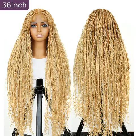 SuperNova 36” #T274/614 Blonde Box Braided Wig | Uncut Full Lace, Curly Ends, High Density, Glueless Protective Style Wig #SohoChic #TikTokShopStockUp #DealsForYouDays