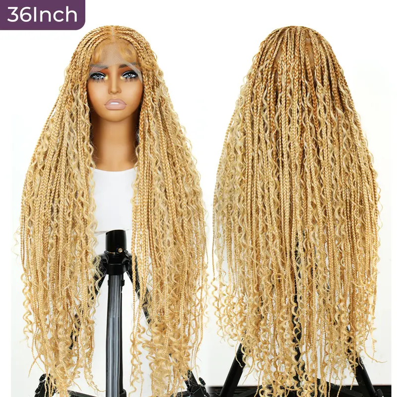 SuperNova 36” #T274/614 Blonde Box Braided Wig | Uncut Full Lace, Curly Ends, High Density, Glueless Protective Style Wig #SohoChic #TikTokShopStockUp #DealsForYouDays