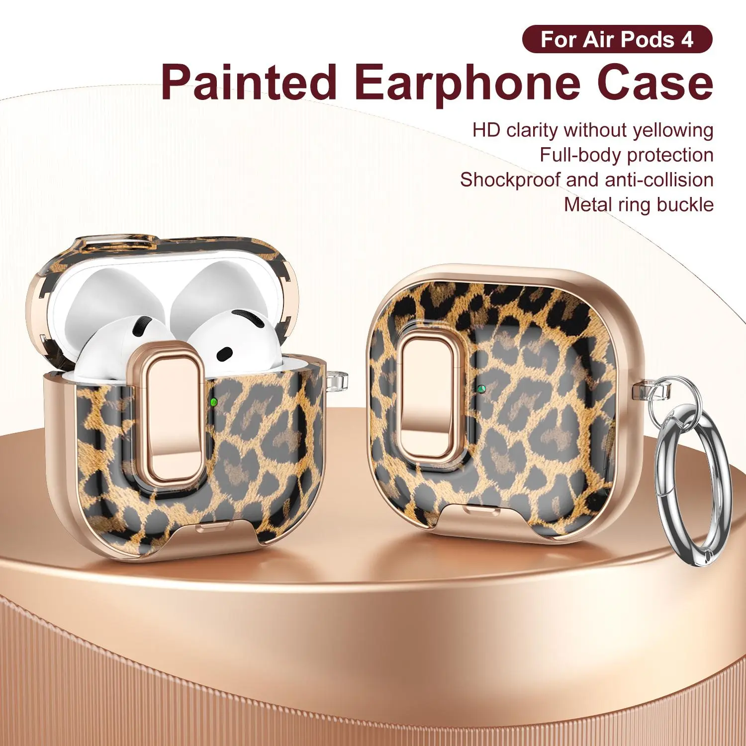 Advanced Colorful Pattern Headset & AirPods Protective Case with Safety Lock, Metal Buckle, Full Protection, Upgraded Anti-Fall, Stand Function, High-Definition Transparency, Mobile Phone Accessory for AirPods Pro/4/3/2, Summerwins