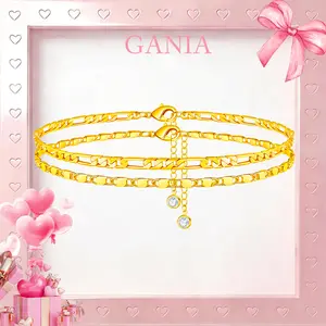 GANIA double-layer ankle chain is a unique and exquisite waterproof ankle chain for women. With eight adjustable and layered designs, it is a must-have gift for summer for creative women and girls Valentine's Day gift