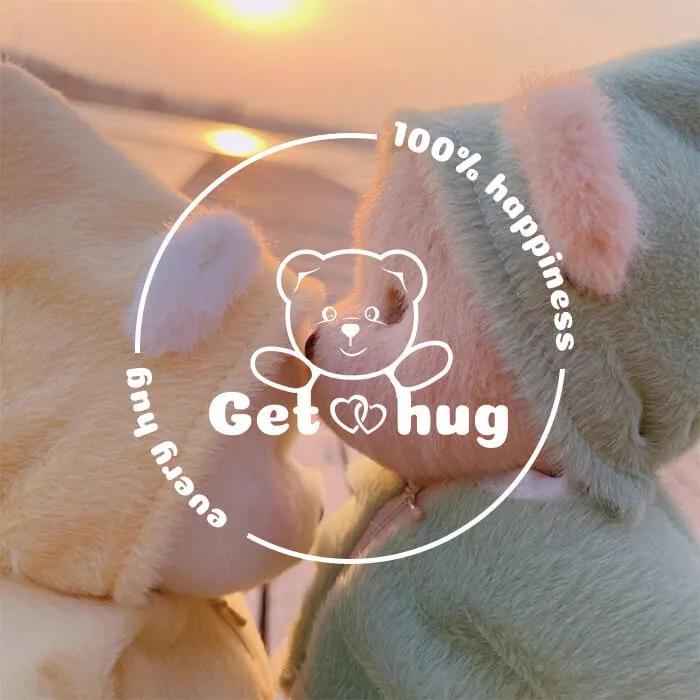 Getahug 12-inch Teddy Bear Plush Toy | Perfect as a gift for girls or girlfriends, full of summer vibes, comes with interchangeable outfits: plush hat, blue shark, pink dinosaur, plush elephant.Build-A-Bear,Back-to-school companion items