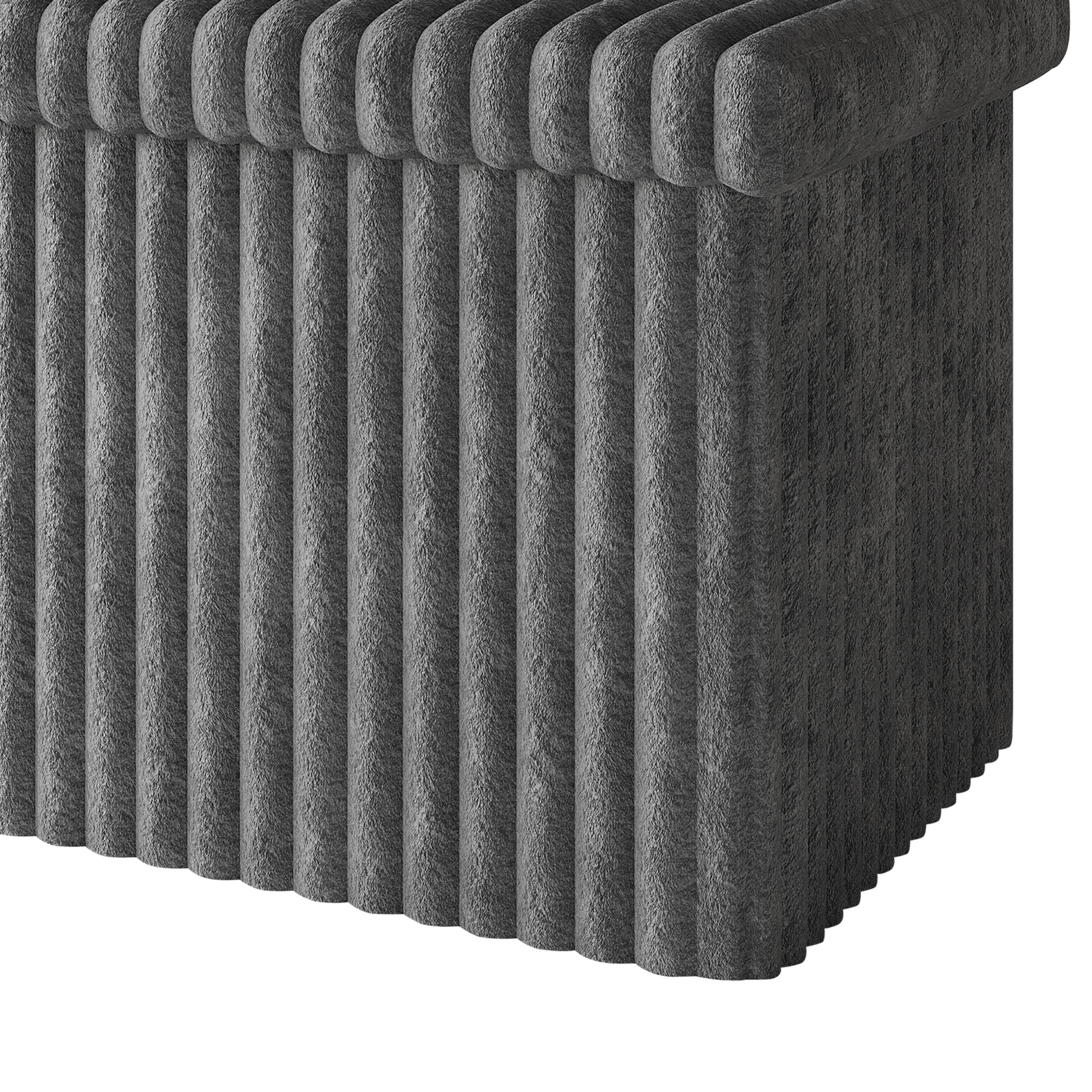 Favorer Florence 30" Tufted Upholstered Folding Storage Ottoman Bench - Indoor Furniture Footstool, Room Decor, Living Room Decor, Household Items, Apartment Stuff, Organizer Storage Solution, House Decor