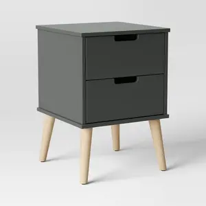 Pillowfort Modern Kids' Bedside Cabinet Nightstand Dark Gray Storybook Storage