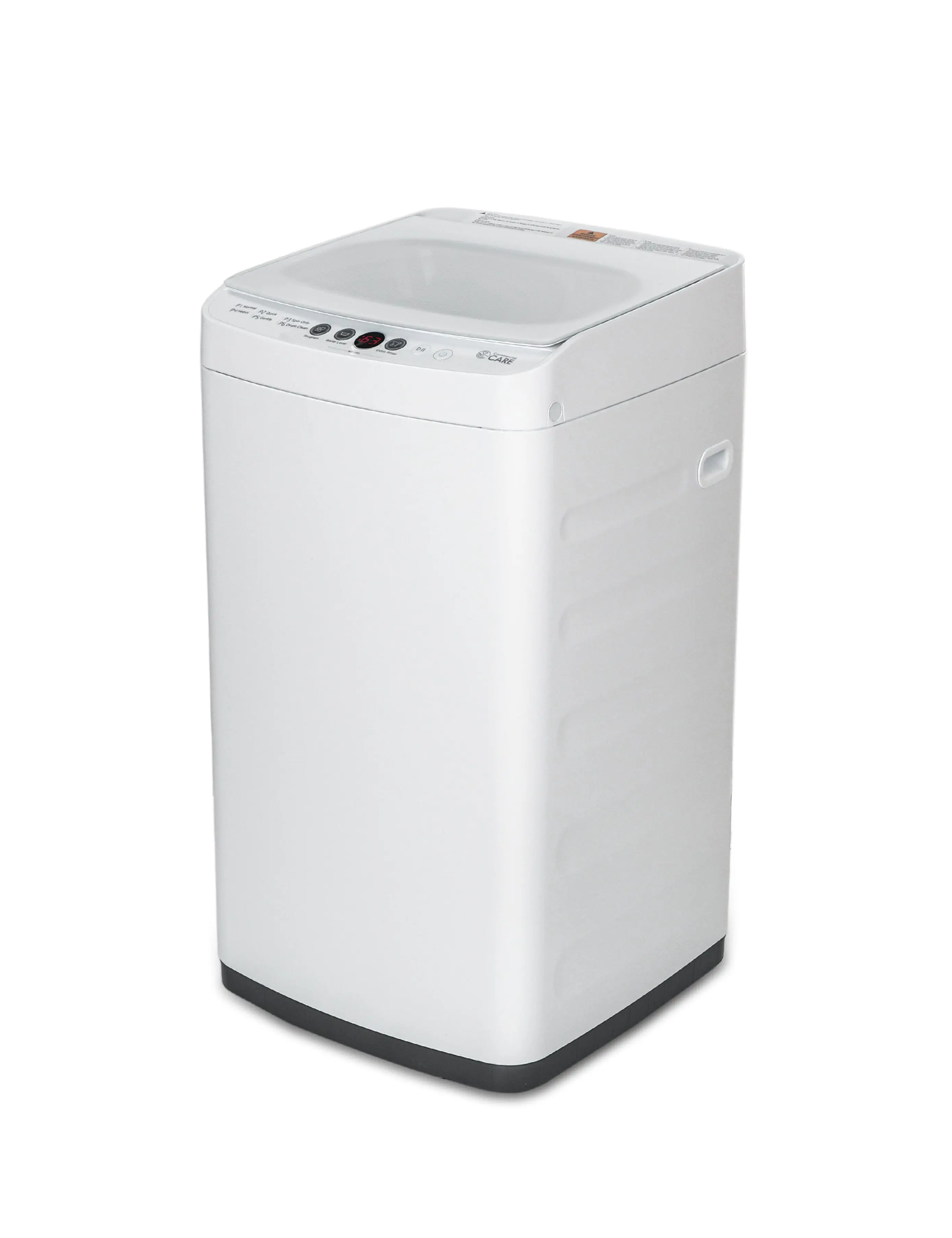 Commercial Care Mini Portable Washing Machine - 0.9 Cubic Ft., 3.5 Lbs. Capacity, 6 Wash Cycles (Heavy, Gentle), LED Display, Digital Controls, 120v/60hz, 15a, Stainless Steel, White, CC09PWM for Small Spaces & Small Apartments