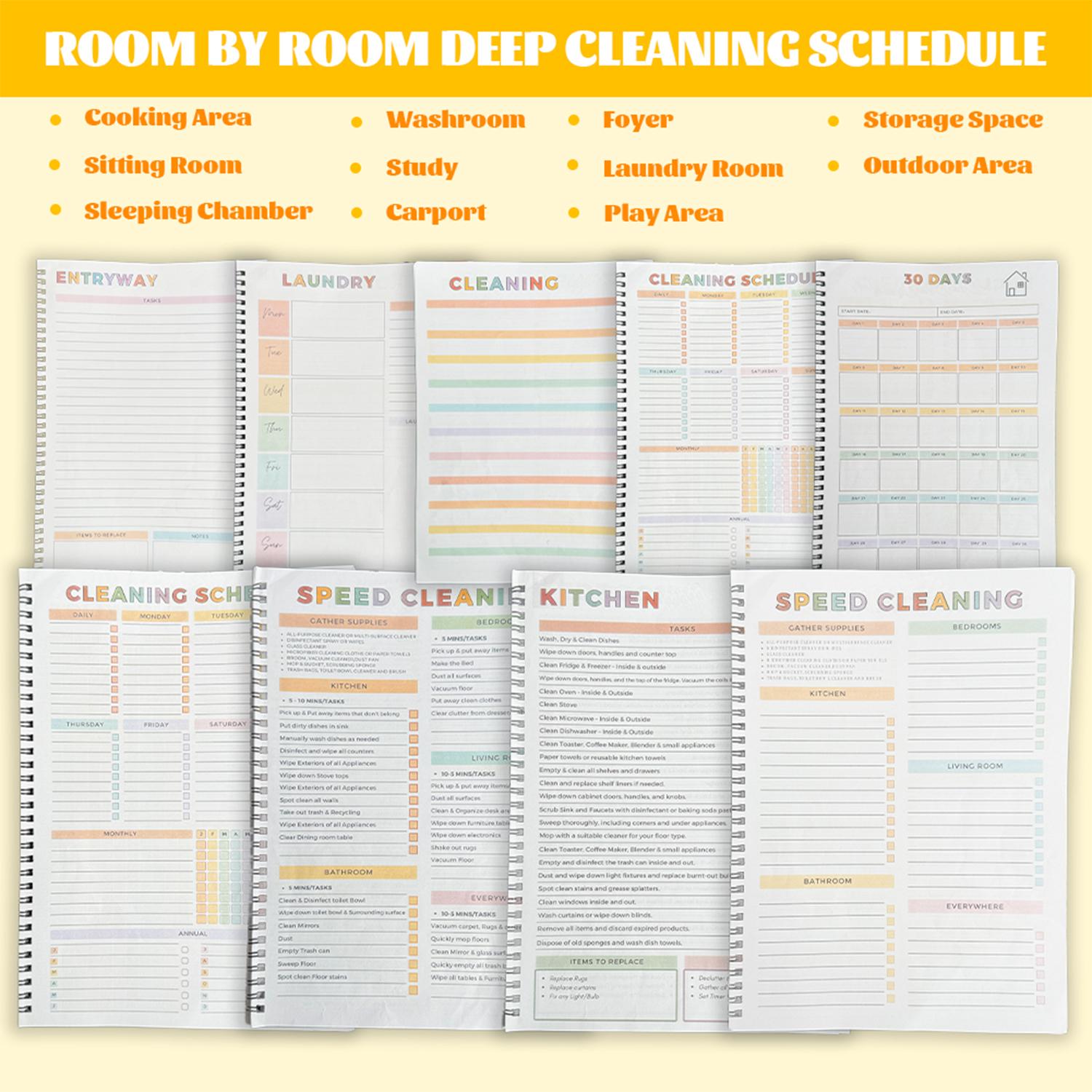 【ADHD Cleaning Planner】 A4 Size Daily Schedule & focus Checklist Notebook for Home Office & Dorm Use Durable Cover Smooth Pages Office Stationery Essential - Plannerbook 【ADHD Cleaning Planner】 A4 Size Daily Schedule & focus Checklist Notebook for Home Office & Dorm Use Durable Cover Smooth Pages Office Stationery Essential - Plannerbook