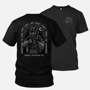 Tactical Night Vision Warrior T-Shirt 2 Sided Military Nvg Operator Graphic Quote Design Premium Cotton Blend Unisex True Fit Cotton T-Shirt