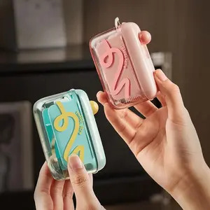 Travel-Sized Oral Care Storage Case - Lightweight Automatic Pop-Up Dispenser, Portable, Refillable, Ideal for Home, Travel Use
