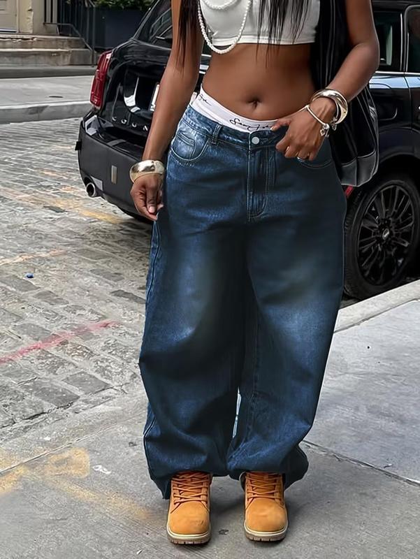 American high-street distressed wide-leg jeans | Y2K hot‑girl low‑rise straight‑leg pants | Versatile, figure‑flattering “god” jeans