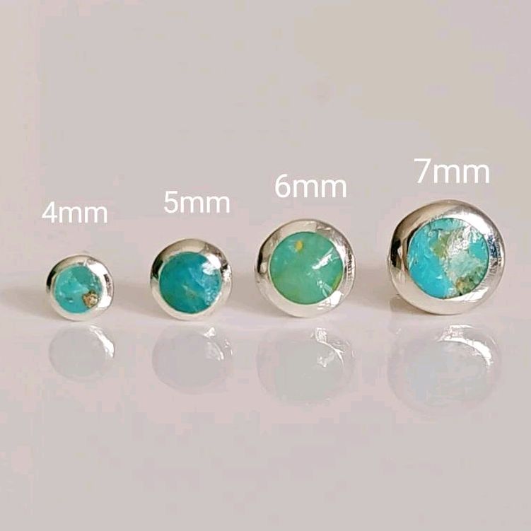 Sterling Silver 925 Turquoise Stud Earrings