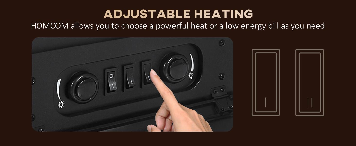 HOMCOM 22" Electric Fireplace Heater with Flame Effect, Freestanding, 750W/1500W HOMCOM 22" Electric Fireplace Heater with Flame Effect, Freestanding, 750W/1500W