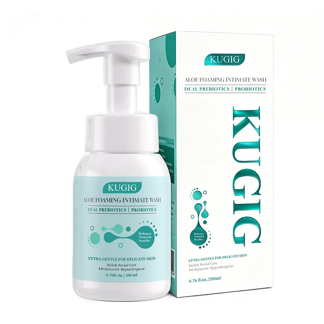 KUGIG Intimate Cleanser for Women & Men, pH-Balanced Botanical Formula Infused with Aloe Vera, Prebiotic Complex & Fermented Components, Soothing Gentle Daily Care, Pregnancy Friendly, 6.76 Fl Oz