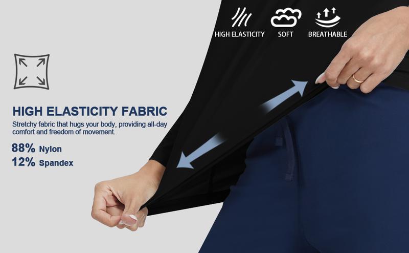 Women's Undershirt Soft Long sleeve Underscrub Tee with Breathable & Easy Care Fabric