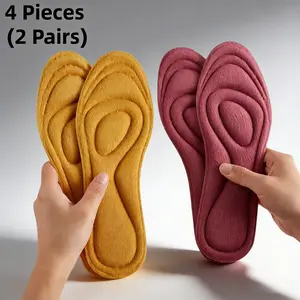 2 Pairs Fleece-Lined Insoles, Warm & Comfortable, Unisex, Ideal for Boots & Casual Shoes in Autumn & Winter 50103