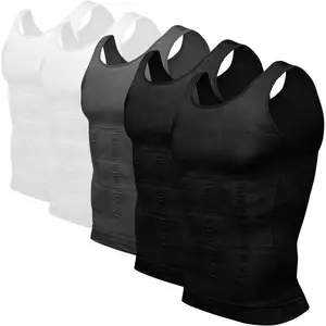 Mens5PackBodyShaperSlimmingTummyVestThermalCompressionShirtTankTopShapewear