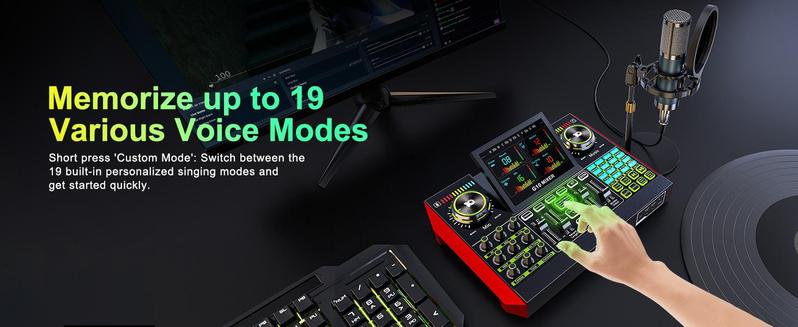 Tenlamp G10-P15 Sound Card with Cantilever Stand, Custom Sound Effects, Condenser Microphone, for Live Streaming, Gaming, Singing and Podcasting, 2-Stage Noise Cancellation, and Computer Audio Mixing Tenlamp G10-P15 Sound Card with Cantilever Stand, Custom Sound Effects, Condenser Microphone, for Live Streaming, Gaming, Singing and Podcasting, 2-Stage Noise Cancellation, and Computer Audio Mixing