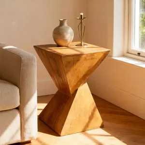 Modern Concrete Accent Table — Minimalist Side Table & Garden Stool