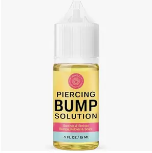 BASE LABORATORIES Piercing Bump Solution & Keloid Bump Removal | Soothing Piercing Aftercare for Piercing Bumps & Keloid Scar Removal | Ear & Nose Keloid Bumps Piercing Aftercare Solution Oil | 0.5 oz