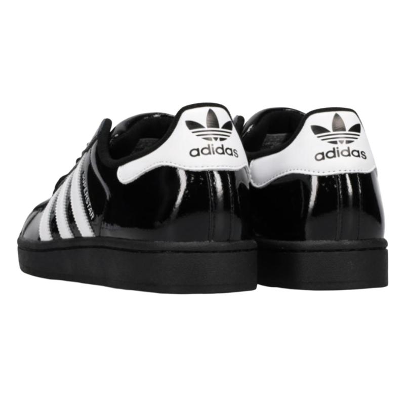 adidas Superstar II Black White Patent Leather JR7313 Men's Fashion Shoes New