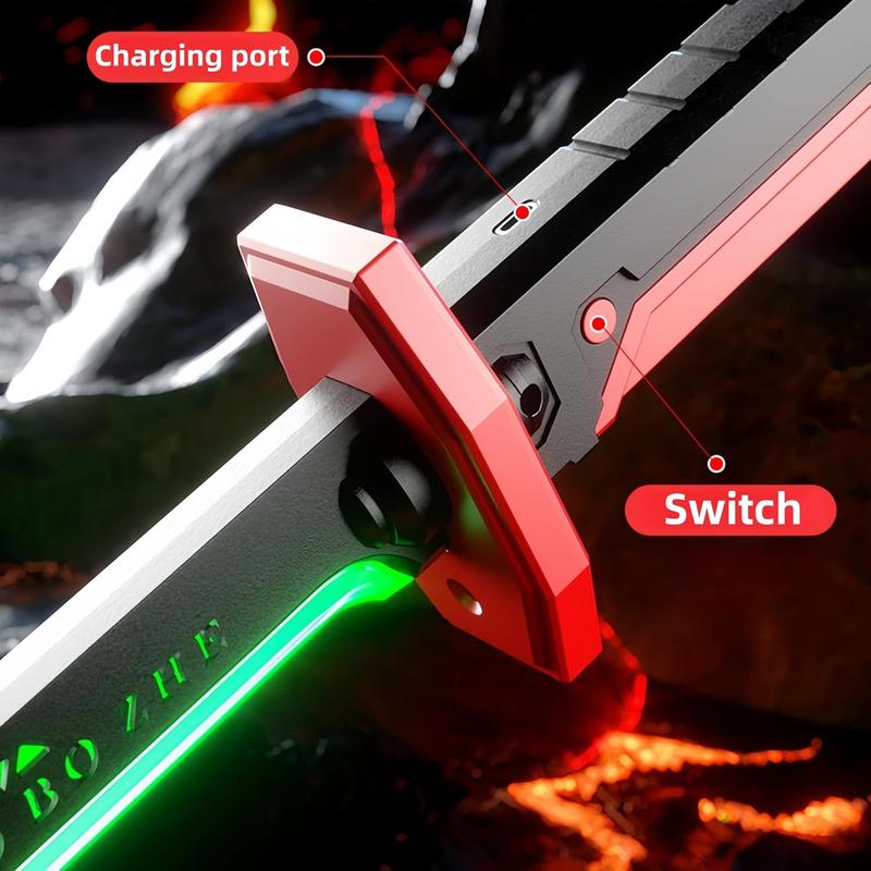 US In Stock DKD Cyberpunk SparkBlade Lightsaber Toy 17" with Sound & Fog, Seven-Color Streaming Lights, Type-C Rechargeable for Rave, Cosplay & Display, Immersive Experience, Neon Design demonslayer