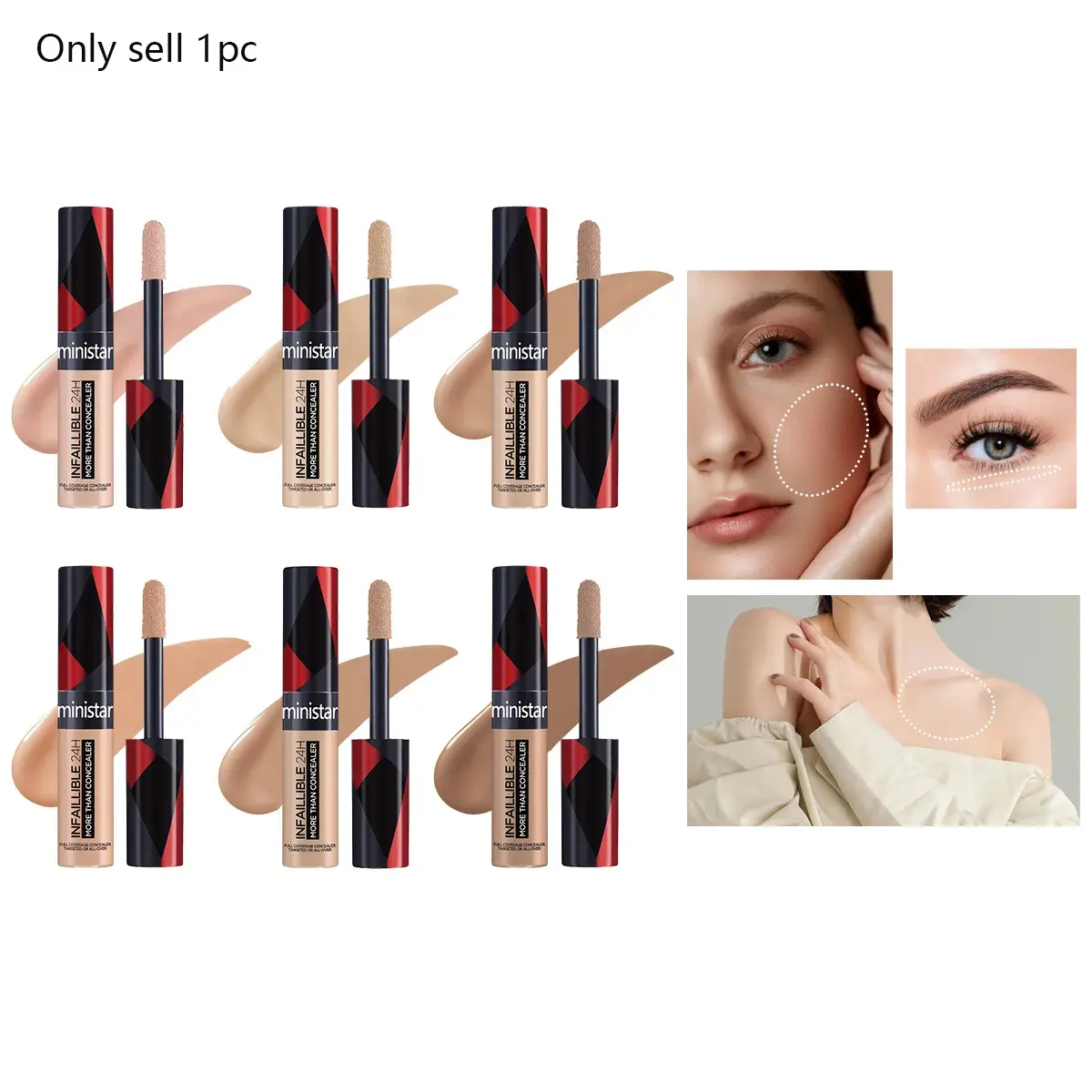 1PC concealer Cosmetics Foundation Waterproof Sweat proof Hydrating Moisturizing Radiant Lightweight Blendable long lasting Flawless Coverage Refreshing Non greasy Long lasting Makeup Effect 24 hour Natural Makeup All day Perfect Makeup
