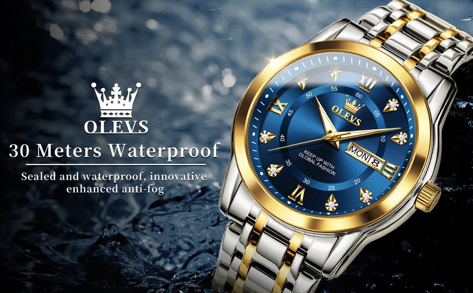 Olevs G5513 Men's Stainless Steel Wrist Watch with Day Date Analog Quartz Waterproof Luminous Modern Business Sport Gift Olevs G5513 Men's Stainless Steel Wrist Watch with Day Date Analog Quartz Waterproof Luminous Modern Business Sport Gift