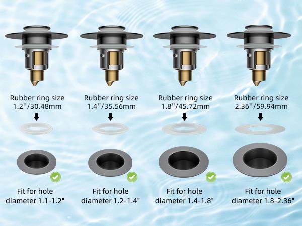 Hibbent Upgraded 3 in 1 Bathroom Sink Drain Strainer, Universal Pop Up Stopper with Removable Stainless Steel Filter Basket Hair Catcher, Sink Plug for 1.1''~2.36'' Basin, Brass Bullet Core, Grey Hibbent Upgraded 3 in 1 Bathroom Sink Drain Strainer, Universal Pop Up Stopper with Removable Stainless Steel Filter Basket Hair Catcher, Sink Plug for 1.1''~2.36'' Basin, Brass Bullet Core, Grey